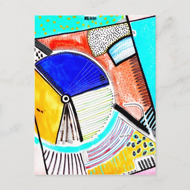Cartes Pour Fêtes Annuelles Roue Abstraite (Devant)