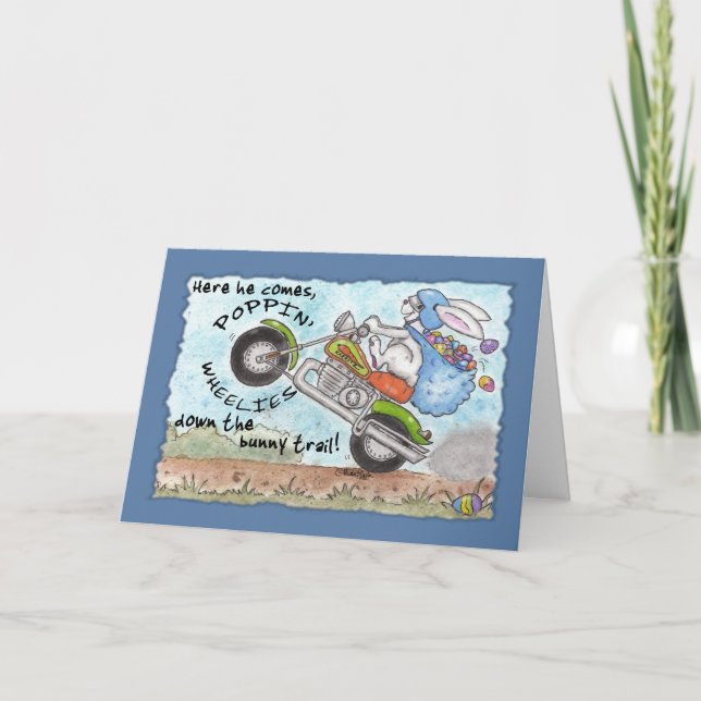 Cartes Pour Fêtes Annuelles Roue de Lapin de Pâques (Devant)