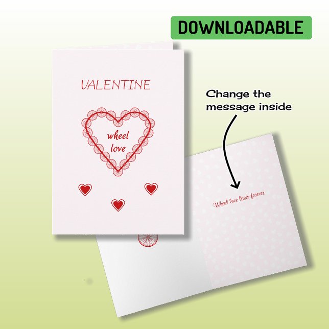 Cartes Pour Fêtes Annuelles Roues cyclables romantiques coeur Valentine (Créateur téléchargé)