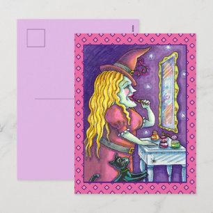 CARTES POUR FÊTES ANNUELLES ROUGE À LÈVRES DE SORCIÈRE, PARFUM ET VERNIS À ONG