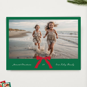 Cartes Pour Fêtes Annuelles ROUGE arcs CRÈME VERTE JEUX de Noël photo