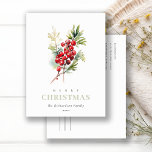Cartes Pour Fêtes Annuelles Rouge Berry Fir hiver Folio hiver Aquarelle<br><div class="desc">Si vous avez besoin d'une personnalisation supplémentaire,  n'hésitez pas à m'envoyer un message sur yellowfebstudio@gmail.com .</div>