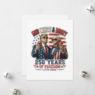 Cartes Pour Fêtes Annuelles Rouge Blanc Boozy Trump George Washington 250