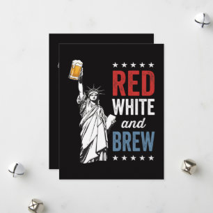 Cartes Pour Fêtes Annuelles Rouge Blanc et Bière 250e Anniversaire