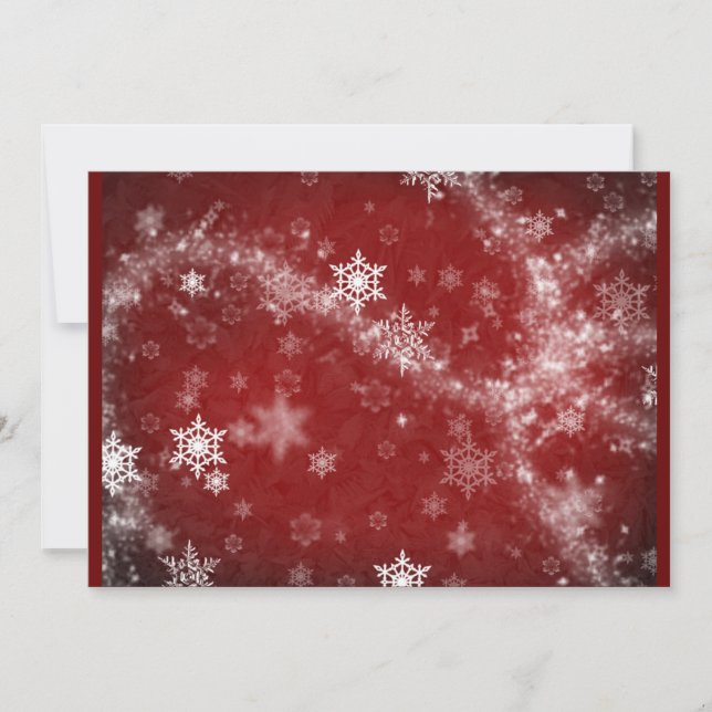 CARTES POUR FÊTES ANNUELLES ROUGE BLANC FROST NEWFLAKES HIVER SWIRLS NEIGE DIG (Devant)