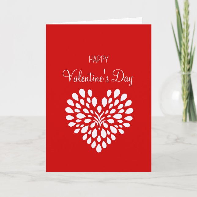 Cartes Pour Fêtes Annuelles Rouge Blanc Moderne Simple Saint Valentin Entrepri (Devant)