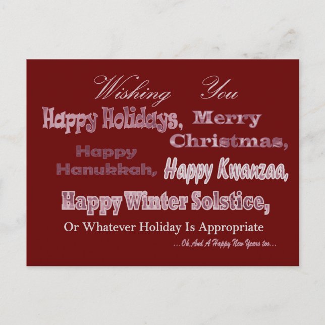 Cartes Pour Fêtes Annuelles Rouge Blanc Multi Fête (Devant)