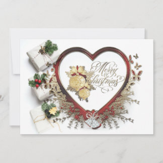 Cartes Pour Fêtes Annuelles Rouge Blanc & Vert moderne Victorien Joyeux Noël