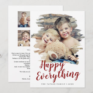 Cartes Pour Fêtes Annuelles Rouge Brossé Joyeux Tout Année En Revue