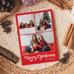 Cartes Pour Fêtes Annuelles Rouge classique Joyeux Noël Vertical 3 Photo<br><div class="desc">Célébrez la saison avec cette carte postale unique rouge Joyeux Noël vertical 3 photo vacances avec une touche de charme vintage. Le design minimaliste présente une élégante palette de couleurs rouge et blanc, évoquant l'esprit cosy de l'hiver. Son attrait moderne et ludique, associé à la formulation traditionnelle, crée un équilibre...</div>