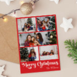 Cartes Pour Fêtes Annuelles Rouge classique Joyeux Noël Vertical Cinq Photo<br><div class="desc">Célébrez la saison avec cette carte unique, rouge classique Joyeux Noël vertical cinq photo de vacances avec une touche de charme vintage. Le design minimaliste présente une élégante palette de couleurs rouge et blanc, évoquant l'esprit cosy de l'hiver. Son attrait moderne et ludique, associé à la formulation traditionnelle, crée un...</div>