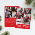 Cartes Pour Fêtes Annuelles Rouge classique Joyeux Noël Vertical Dix Photo<br><div class="desc">Célébrez la saison avec cette carte unique, rouge Joyeux Noël vertical dix photo de vacances avec une touche de charme vintage. Le design minimaliste présente une élégante palette de couleurs rouge et blanc, évoquant l'esprit cosy de l'hiver. Son attrait moderne et ludique, associé à la formulation traditionnelle, crée un équilibre...</div>