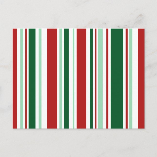 Cartes Pour Fêtes Annuelles Rouge de Noël moderne, vert, blanc (Devant)