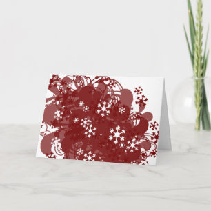 Cartes Pour Fêtes Annuelles Rouge de tourbillonnement de neige