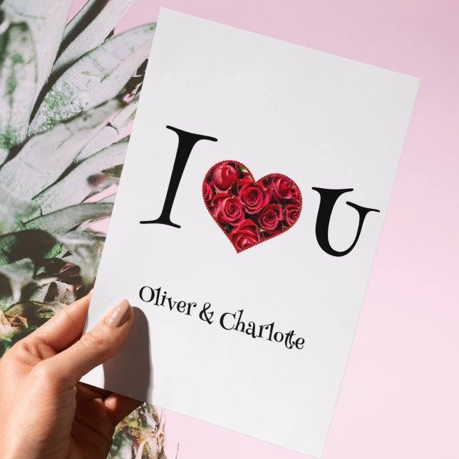 Cartes Pour Fêtes Annuelles Rouge et blanc Je t'aime Coeur Saint Valentin (Créateur téléchargé)