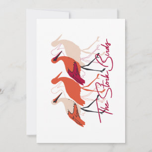 Cartes Pour Fêtes Annuelles Rouge et blanc Les cigognes II