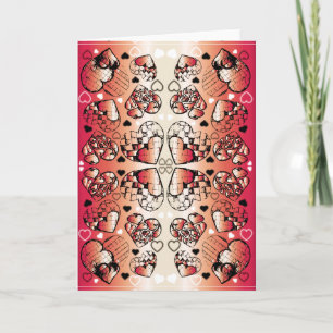 Cartes Pour Fêtes Annuelles Rouge et blanc Whimsical Romantic Hearts motif