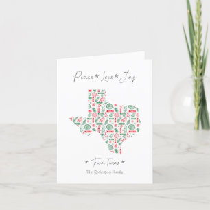 Cartes Pour Fêtes Annuelles Rouge et Vert Motif Artistique de Ligne de Noël au