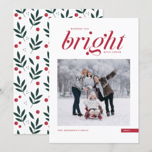 Cartes Pour Fêtes Annuelles Rouge moderne Script brillant Jours à l'avant phot