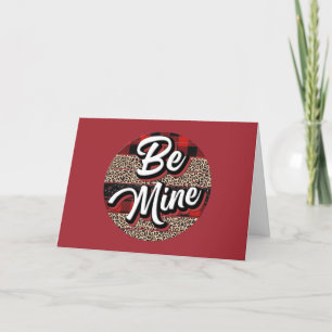 Cartes Pour Fêtes Annuelles Rouge plaid de buffle noir impression léopard Sois