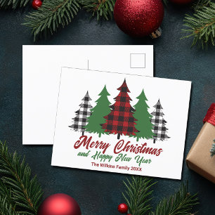 Cartes Pour Fêtes Annuelles Rouge rustique Joyeux Noël Joyeux Nouvel An