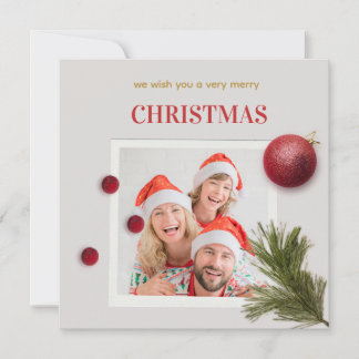 Cartes Pour Fêtes Annuelles Rouge Vert Moderne Joyeux Noël Famille Salutation