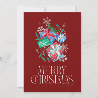 Cartes Pour Fêtes Annuelles Rouge vibrant coloré festif joyeux Noël