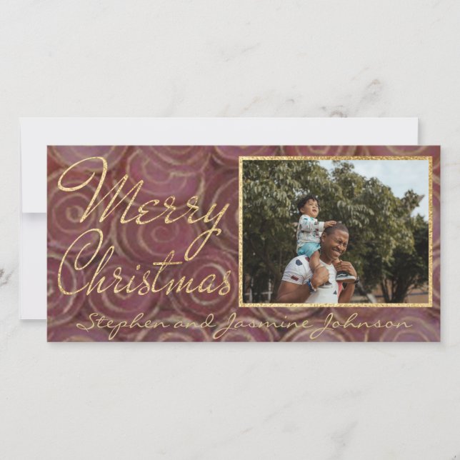 Cartes Pour Fêtes Annuelles Rouges et ors de Noël (Devant)