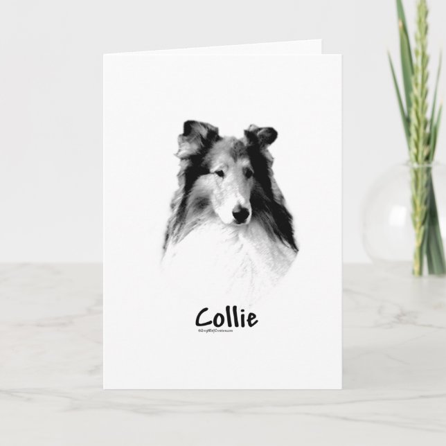 Cartes Pour Fêtes Annuelles Rough Collie Charbon (Devant)