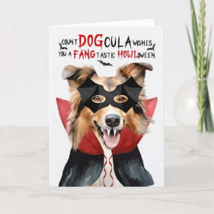 Cartes Pour Fêtes Annuelles Rough Collie Chien Nombre DOGcula Halloween
