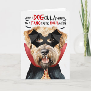 Cartes Pour Fêtes Annuelles Roulé Chien Terrier Drôle compte DOGcula Halloween