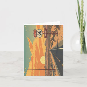 Cartes Pour Fêtes Annuelles Route 66 Coucher de Soleil Route Vintage Art de Vo