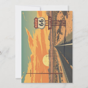 Cartes Pour Fêtes Annuelles Route 66 Coucher de soleil Route Vintage Art de Vo