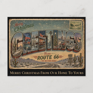 Cartes Pour Fêtes Annuelles Route 66 personnalisée avec grandes lettres pour N