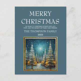 Cartes Pour Fêtes Annuelles Route couverte de neige rustique Joyeux Noël