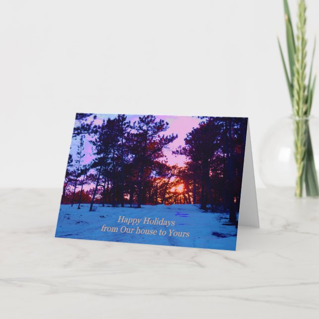 Cartes Pour Fêtes Annuelles Route d'hiver à Noël (Devant)