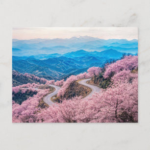 Cartes Pour Fêtes Annuelles Routes à travers un paysage montagneux avec Che en