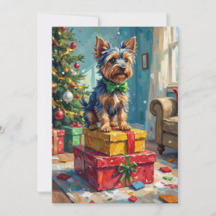 Cartes Pour Fêtes Annuelles Roux Australien Terrier Roi des Cadeaux de Noël