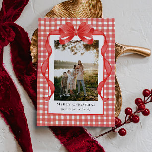 Cartes Pour Fêtes Annuelles Ruban à carreaux aquarelle élégant