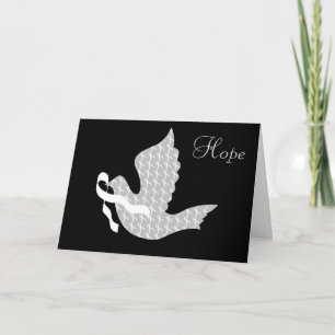Cartes Pour Fêtes Annuelles Ruban blanc Dove of Hope - Cancer du poumon
