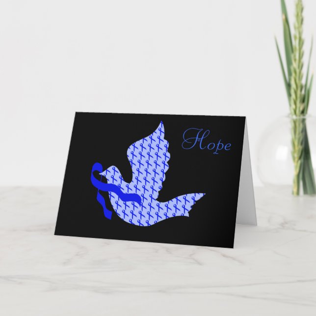 Cartes Pour Fêtes Annuelles Ruban bleu Dove of Hope - Cancer du côlon (Devant)