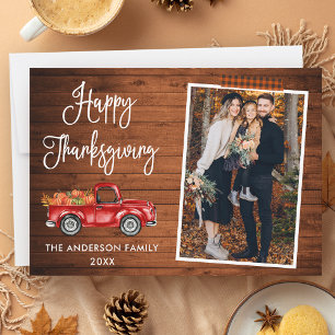 Cartes Pour Fêtes Annuelles Ruban Craft Plaid Calligraphie Thanksgiving Camion