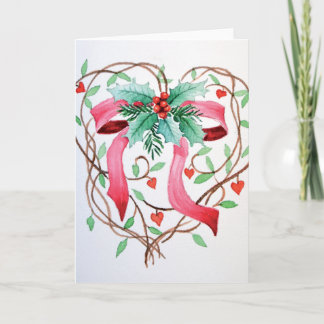 Cartes Pour Fêtes Annuelles Ruban de Noël à un coeur