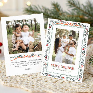 Cartes Pour Fêtes Annuelles Ruban de Noël vert sauge funky 2 Photo