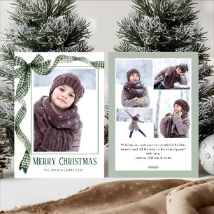 Cartes Pour Fêtes Annuelles Ruban de Noël vert sauge funky 5 Phot