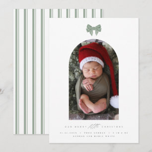 Cartes Pour Fêtes Annuelles Ruban en velours et photo en arc Nouveau bébé Noël