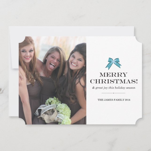 Cartes Pour Fêtes Annuelles ruban et noël (Devant)