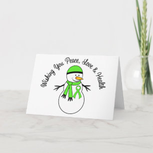 Cartes Pour Fêtes Annuelles Ruban non hodgkins Snowman de Noël Lymphoma