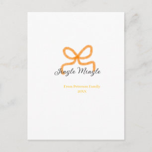 Cartes Pour Fêtes Annuelles Ruban orange jingle Mingle rétro boho nomdatefamil