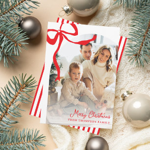 Cartes Pour Fêtes Annuelles Ruban Rouge Dessiné à la Main Arche Photo Noël